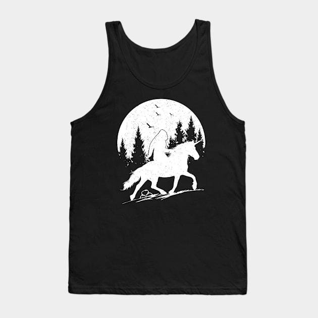 Bigfoot riding a unicorn Tank Top by Tesszero